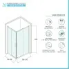 Box doccia angolare 80x120 cm doppio scorrevole vetro trasparente  Tay