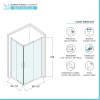 Box doccia angolare 70x90 cm doppio scorrevole vetro trasparente  Tay