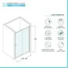 Porta doccia nicchia 140 cm scorrevole trasparente con profilo cromo  Tay 