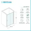 Porta doccia nicchia 120 cm cromato scorrevole con vetro stampato  Tay 