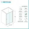 Porta doccia nicchia 150 cm cromato scorrevole con vetro stampato  Tay 