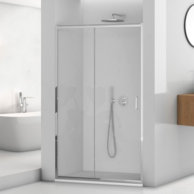 Porta doccia nicchia 110 cm scorrevole trasparente con profilo cromo  Tay 