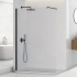 Doccia Walk-In 140 cm nero opaco con vetro trasparente H 200 cm  Tay