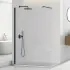 Doccia Walk-In 120 cm nero opaco con vetro trasparente H 200 cm  Tay