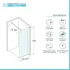 Doccia Walk-In 120 cm nero opaco con vetro trasparente H 200 cm  Tay
