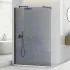 Doccia Walk-In 140 cm nero opaco con vetro fumè H 200 cm  Tay
