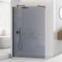 Doccia Walk-In 100 cm nero opaco con vetro fumè H 200 cm  Tay