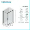 Box doccia angolare 70x130 cm scorrevole in cristallo temperato  Tay