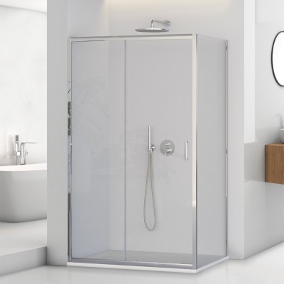 Box doccia angolare 80x120 cm scorrevole in cristallo temperato  Tay