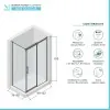 Box doccia angolare 80x120 cm scorrevole in cristallo temperato  Tay