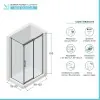 Box doccia angolare 80x100 cm scorrevole con vetro stampato  Tay