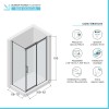 Box doccia angolare 70x110 cm scorrevole con vetro stampato  Tay