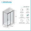 Box doccia angolare 80x140 cm scorrevole con profilo nero opaco  Tay