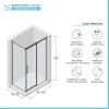 Box doccia angolare 80x100 cm scorrevole con profilo nero opaco  Tay