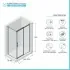Box doccia angolare 80x150 cm scorrevole con vetro stampato  Tay