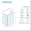 Box doccia 3 lati 80x120x80 cm doppio scorrevole trasparente  Tay