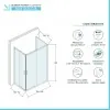 Box doccia 3 lati 70x120x70 cm doppio scorrevole trasparente  Tay