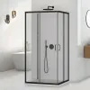 Box doccia 3 lati 80x120x80 cm nero opaco doppio scorrevole  Tay