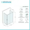 Box doccia 3 lati 80x100x80 cm doppio scorrevole vetro stampato  Tay