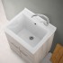 Mobile lavatoio 60x50 cm rovere grigio con vasca lavapanni in ceramica