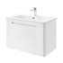 Mobile bagno sospeso 80 cm bianco lucido con specchio 70x90 Stillo