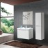 Mobile bagno sospeso 80 cm bianco lucido con specchio 70x90 Stillo