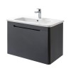 Mobile bagno sospeso 80 cm antracite lucido con specchio 70x90 Stillo