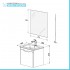 Mobile bagno sospeso 80 cm antracite lucido con specchio 70x90 Stillo