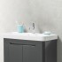 Mobile bagno sospeso 80 cm antracite lucido con specchio 70x90 Stillo