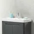 Mobile bagno sospeso 80 cm antracite lucido con specchio 70x90 Stillo