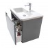 Mobile bagno sospeso 80 cm grigio lucido con specchio 70x90 Stillo