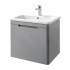 Mobile bagno sospeso 80 cm grigio lucido con specchio 70x90 Stillo