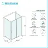 Box doccia 3 lati 80x130x80 con porta scorrevole trasparente  Tay