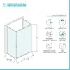 Box doccia 3 lati 80x120x80 con porta scorrevole trasparente  Tay