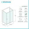 Box doccia 3 lati 80x110x80 con porta scorrevole trasparente  Tay