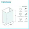 Box doccia 3 lati 70x150x70 con porta scorrevole e vetro stampato  Tay
