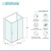 Box doccia 3 lati 70x140x70 con porta scorrevole e vetro stampato  Tay
