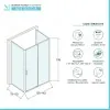 Box doccia 3 lati 80x140x80 con porta scorrevole trasparente  Tay