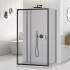 Box doccia 3 lati 80x140x80 nero opaco con porta scorrevole  Tay