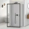 Box doccia 3 lati 80x120x80 nero opaco con porta scorrevole  Tay