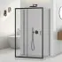 Box doccia 3 lati 80x120x80 nero opaco con porta scorrevole  Tay
