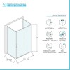Box doccia 3 lati 80x140x80 con porta scorrevole e vetro stampato  Tay