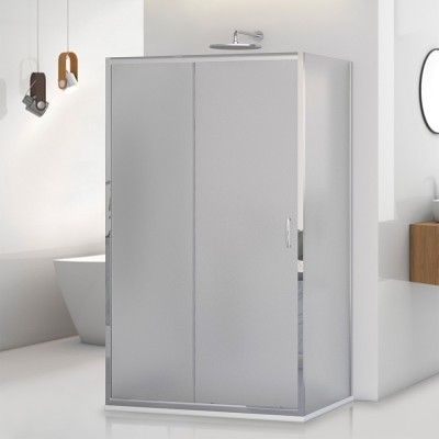 Box doccia 3 lati 80x130x80 con porta scorrevole e vetro stampato  Tay