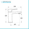 Set miscelatori lavabo bidet e doccia esterno nero opaco  Erika