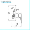 Set miscelatori lavabo alto bidet e doccia a incasso 2 vie nero opaco  Erika