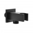 Set doccia quadrato nero opaco completo di soffione 25x25 cm e set doccetta