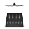 Set doccia nero opaco completo di soffione quadrato 25x25 cm, kit doccetta e miscelatore