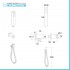 Set doccia incasso Kubo nero opaco con soffione 25 cm e kit doccia 