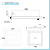 Set doccia incasso Kubo nero opaco con soffione 20 cm e kit doccia 