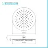 Soffione doccia tondo nero opaco in acciaio inox diametro 25 cm
